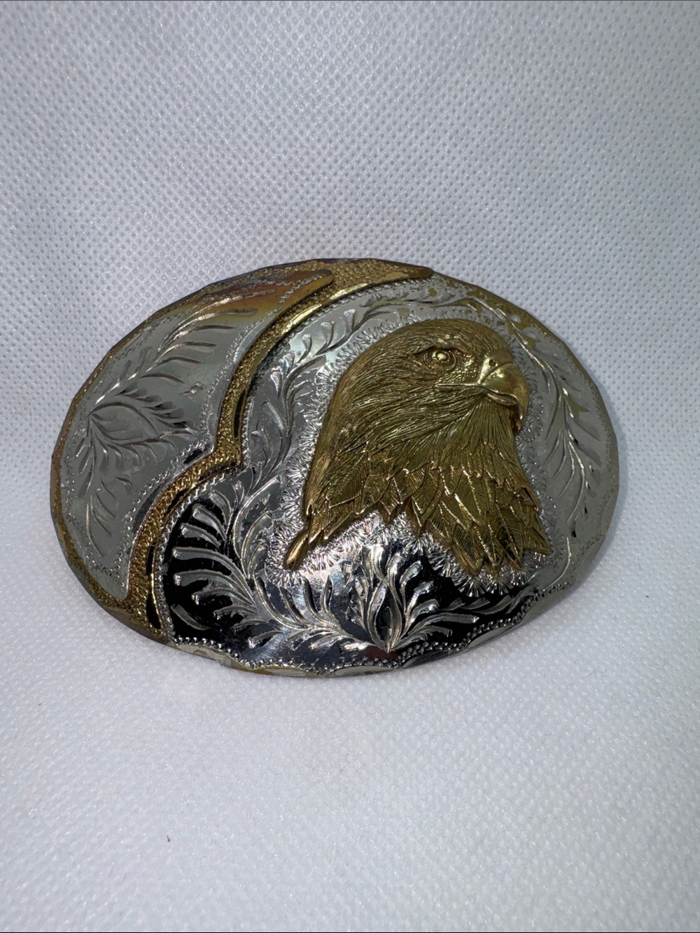 Silversmith Collection Western Eagle Two-Tone Belt Buckle - Gold & Silver - Picture 3 of 13